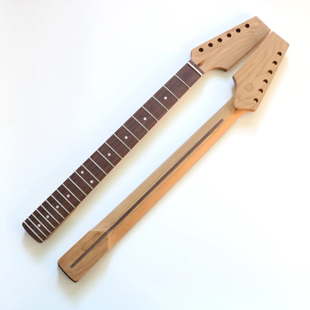 25-1/2 inch Unfinished electric guitar neck replacement 22 fret For LP ST electric guitar replacement Paddle headstock Rosewood Fretboard Yinfente Brand 