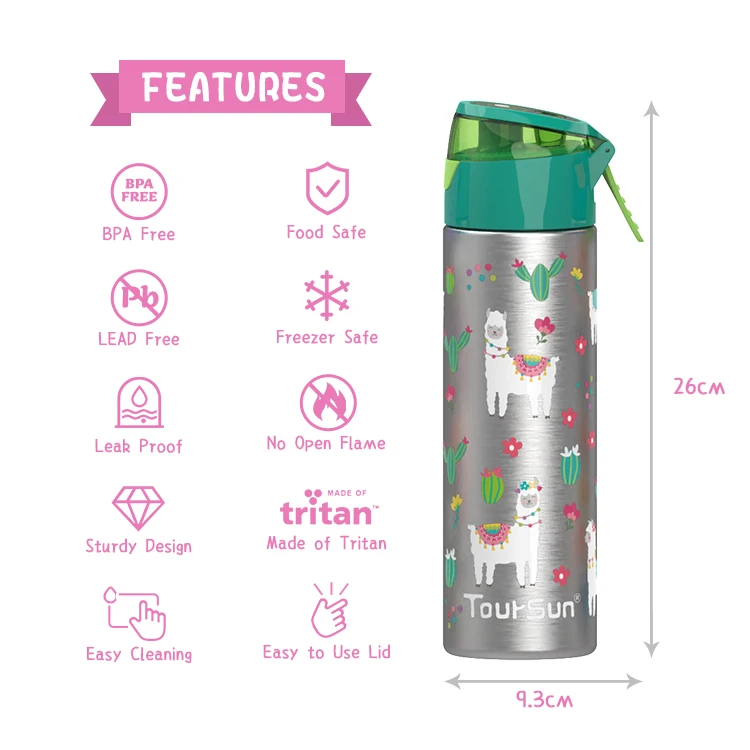 Toursun 620ml Insulated Stainless Steel Custom logo Insulated Sport Waterbottles With Spray Lids