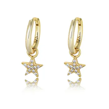 Hot Selling Fashion Five-pointed Star Zircon Earrings Short Earrings S925 Sterling Silver Earrings Gifts For Women