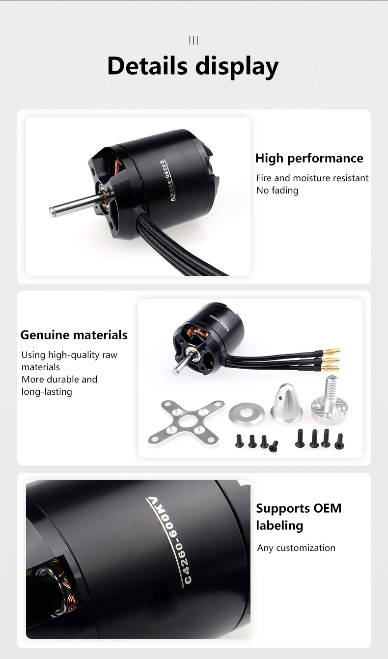 High-speed External Rotor Motor, Waterproof, Brushless, FPV - detail 8