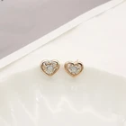 Diamond Earrings Diamonds Trendy 18k Gold Dancing Diamond Heart Earrings Studs 18k Real Gold Earrings Mosaic Natural Diamonds