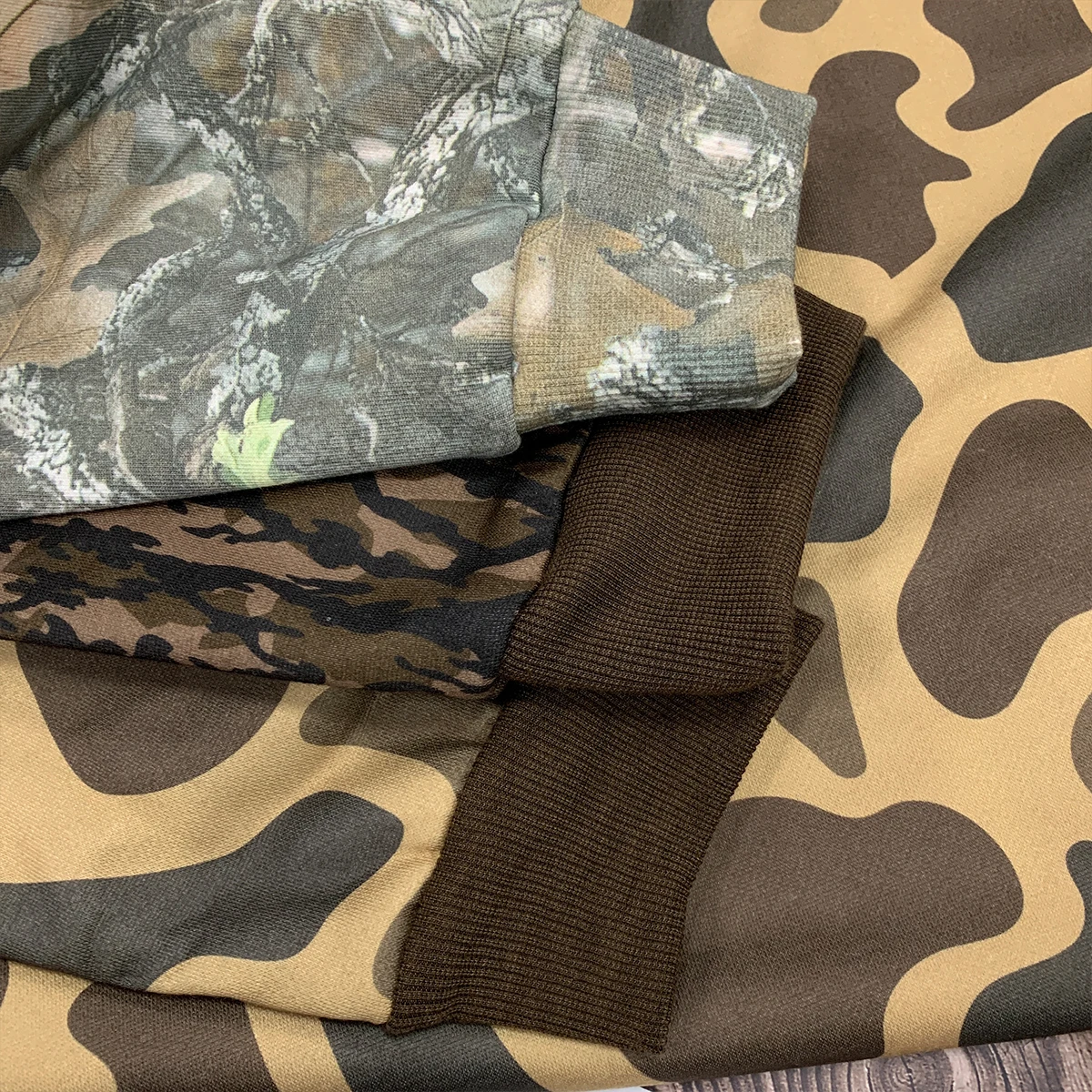 Pullover Vintage Sweatshirt Boxy 100% Cotton Dtg Print Heavy Weight Hunting Camouflage Camo Crewneck Sweatshirt