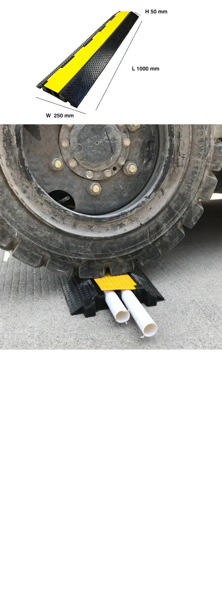 OEM Rubber Pvc Drop Over Cable 2 Channel Ramp Cable Protector details