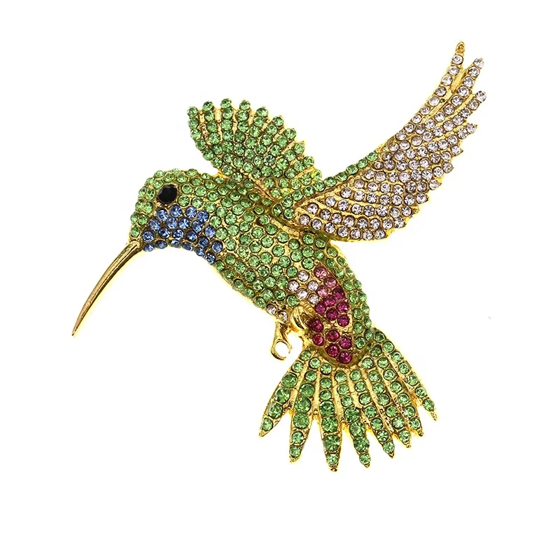 Free Shipping New Animal Rhinestone Hummingbird Brooch Pin Bird Women Jewelry Gift Brooches