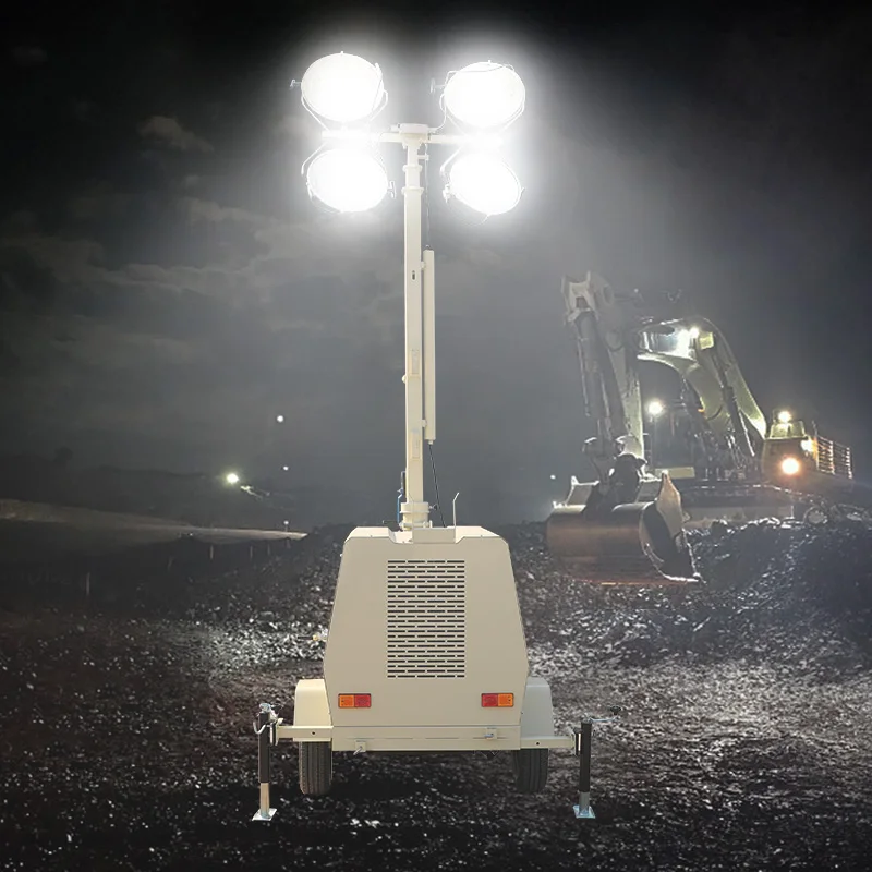 Free Shipping Euro 5 EPA Led Tower Light Portable Small Light Tower Mobile Light Tower