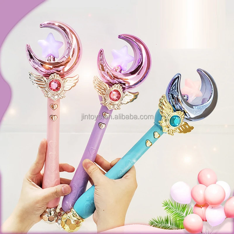 Jinming Beauty Toy Heart Shape Magic Stick Musical Plastic Flashing Stick Light Up Magic Wand