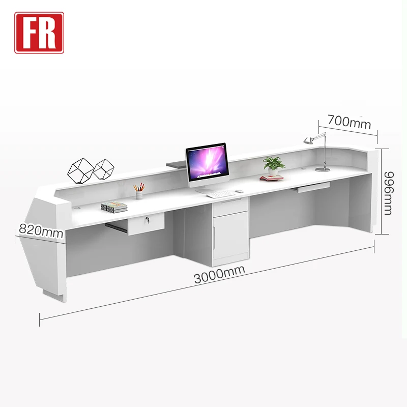 White Curve Reception Counter Modern Hotel Reception Desk Direct Factory Made Office Furniture