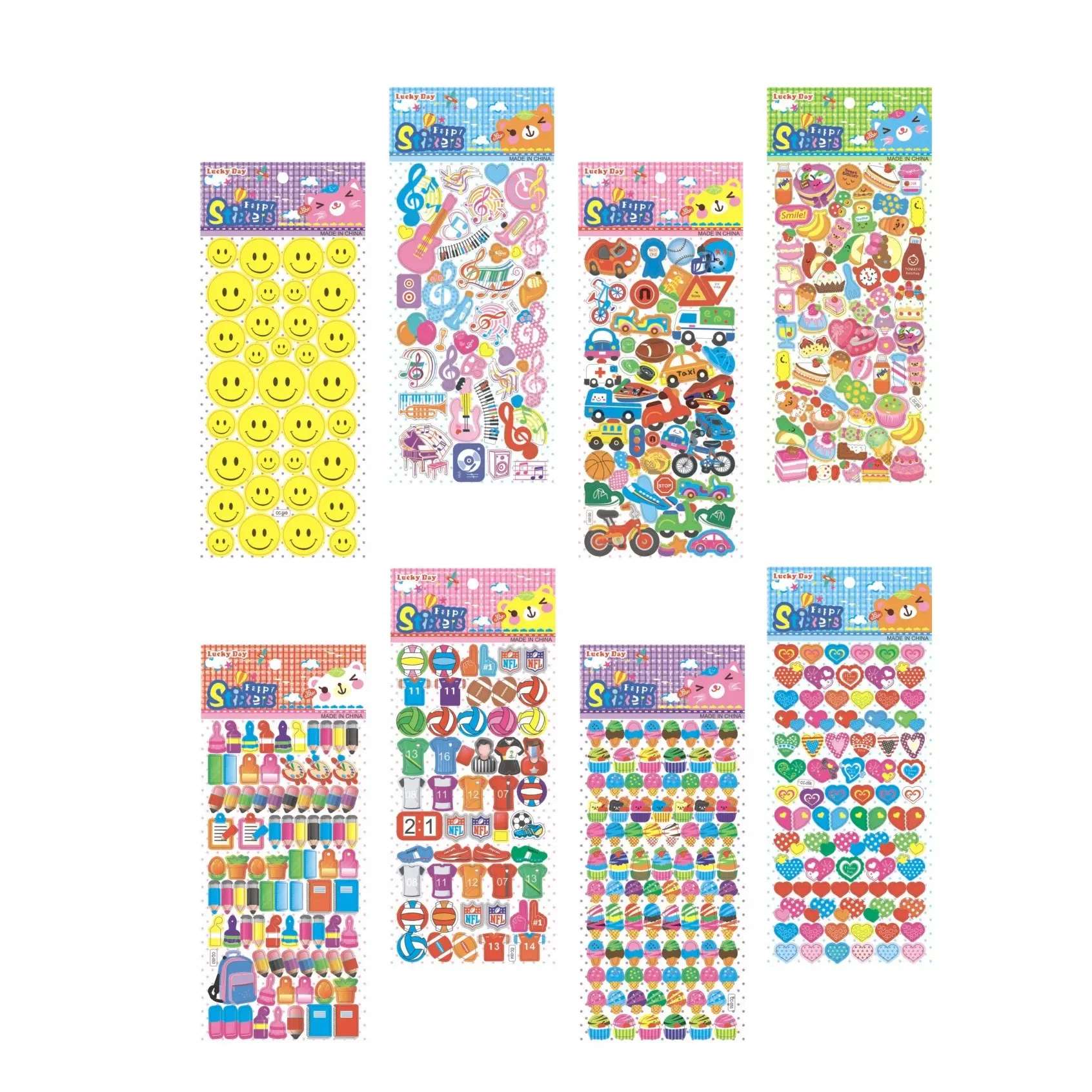 Kids Stickers Different Sheets 3d Puffy Bulk Stickers For Girl Boy ...
