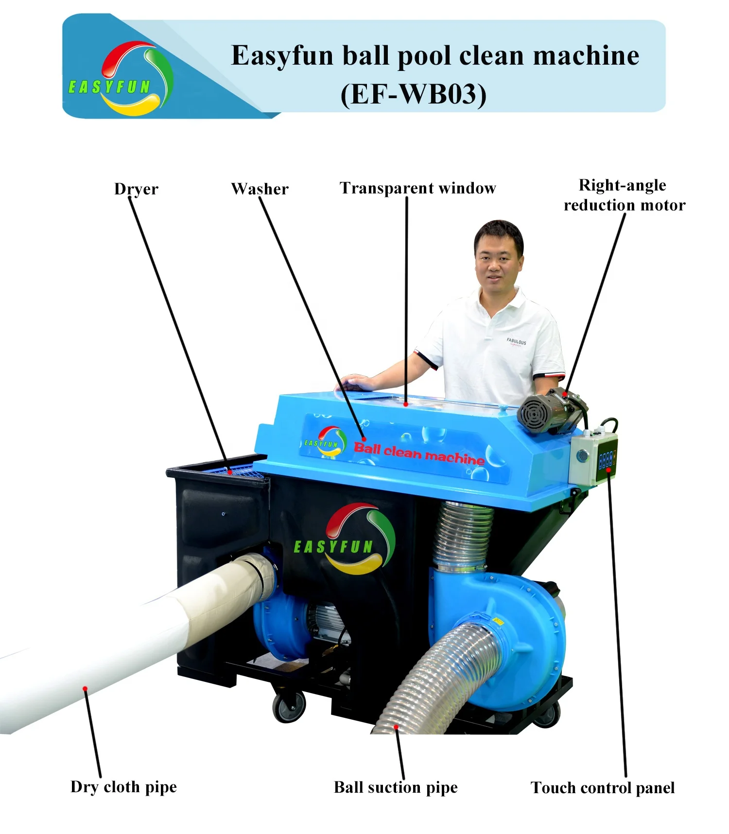 High Quality Automatic Ball Pool Pit Dry Washing Ball Machine Indoor Playground Ball Cleaning Machine