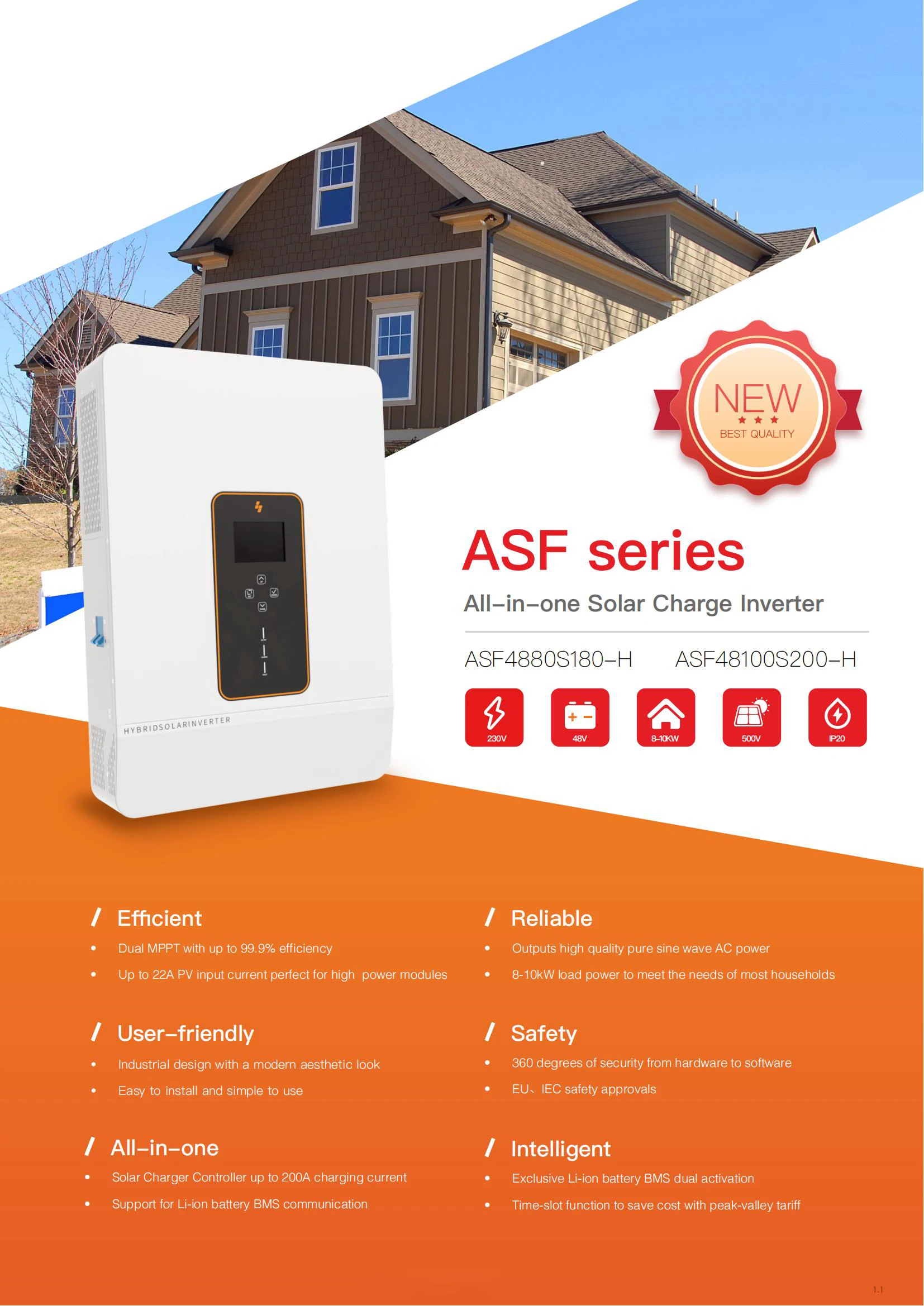 2023 New Srne Asf48100u200-h 8kw 10kw Hybrid Solar Inverter System Off ...