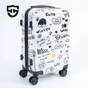Custom Anime Full Printing Travel Rolling Trolley Bags Waterproof Durable Luggage Lightweight Cheap PC Suitcase for Children