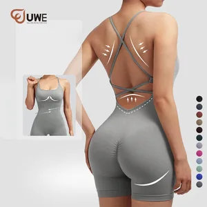 Seamless Sports Jumpsuit Backless Fitness Elastic Workout Clothes Yoga Jumpsuit