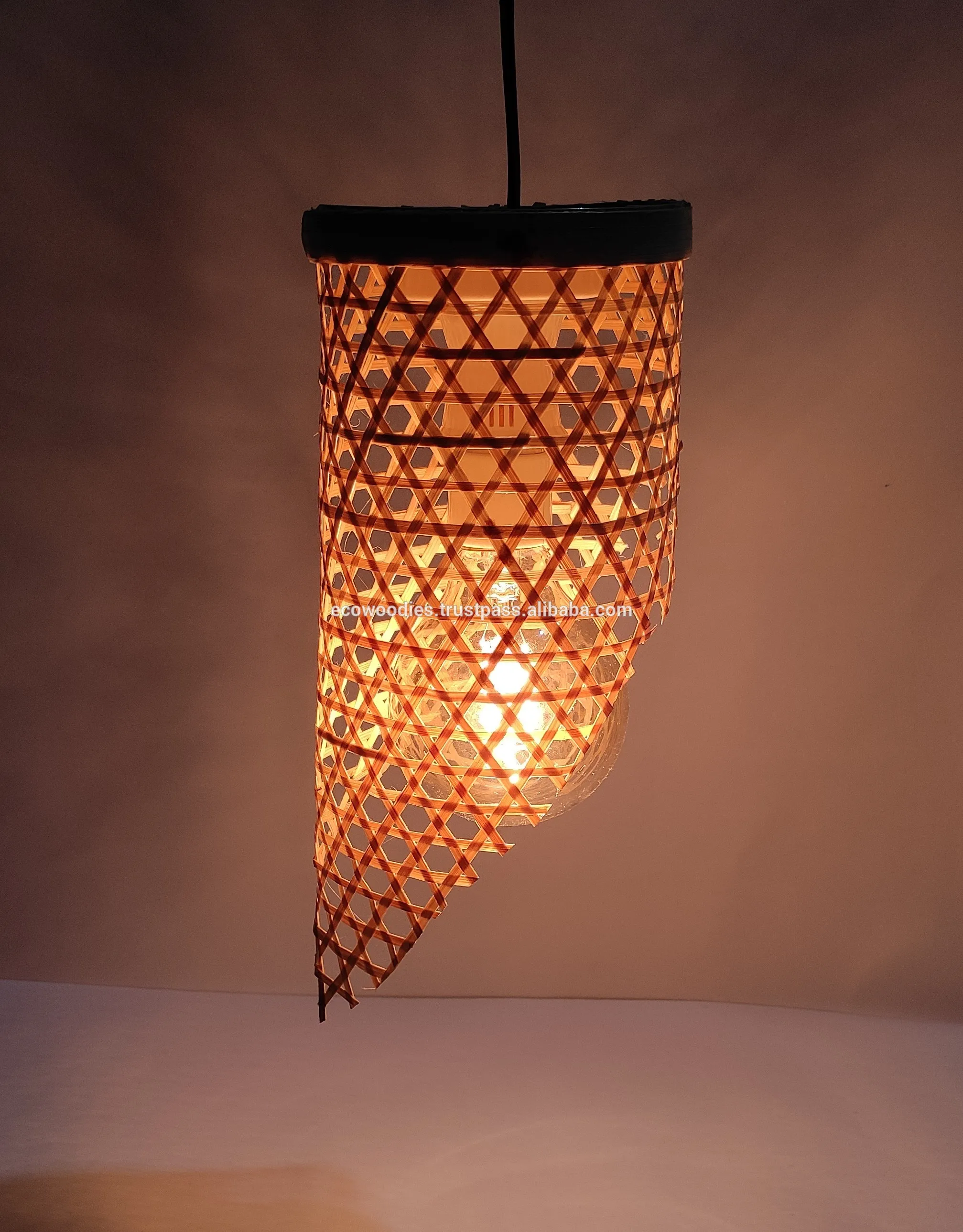 Bamboo Lamp Shade Large Decorate Lighting Vintage Pendant Cylindrical