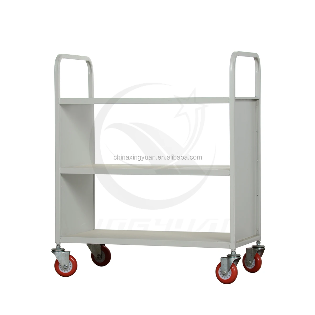 Xingyuan Factory Price Metal Library Bookshop Book Trolley 3 Layer Steel Library Mobile Book Cart