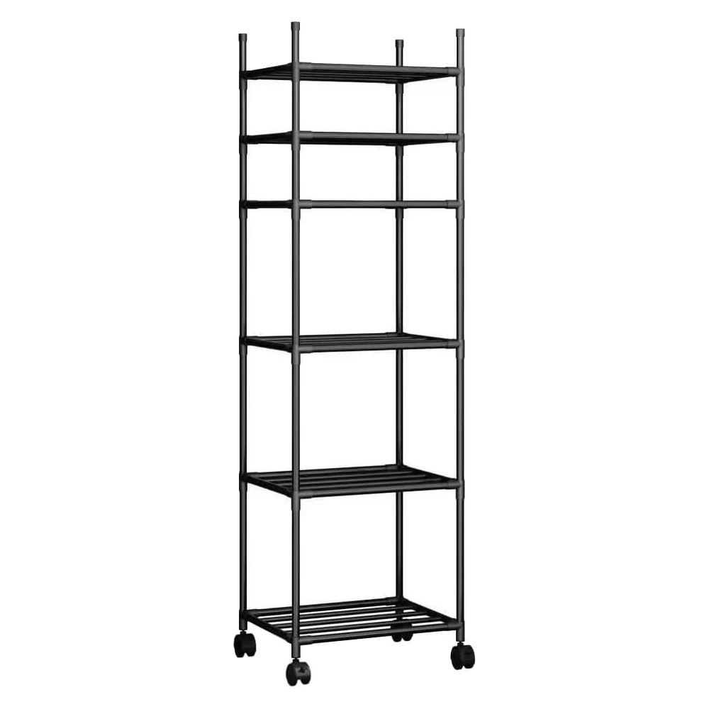 Wholesale Movable 6-Tier Rolling Carbon Steel Shelves Standing Type Durable Microwave Oven Storage Trolley Wheels Kitchen