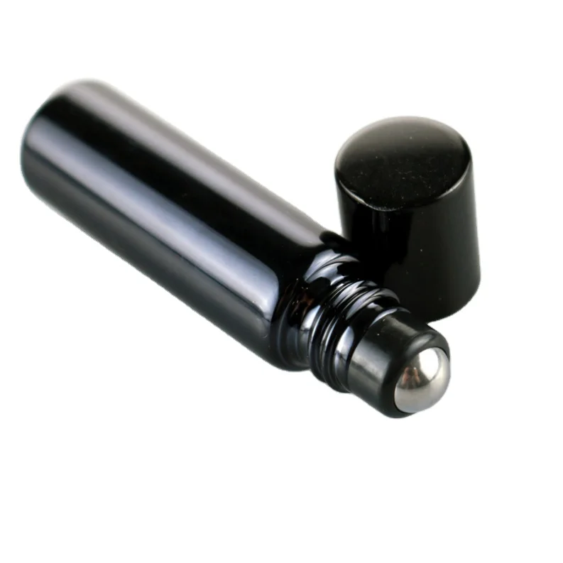UV Protection 5ml Essential Oil Roll on Bottles ,5 ml Violet Black Glass Roller Ball Bottle