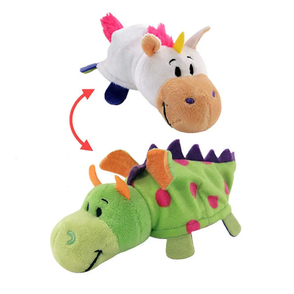 Factory Direct Switch Stuffed Soft Plush Purple Hippo Convertible Reversible 2 in 1 Soft Giraffe Animal Plush Toy