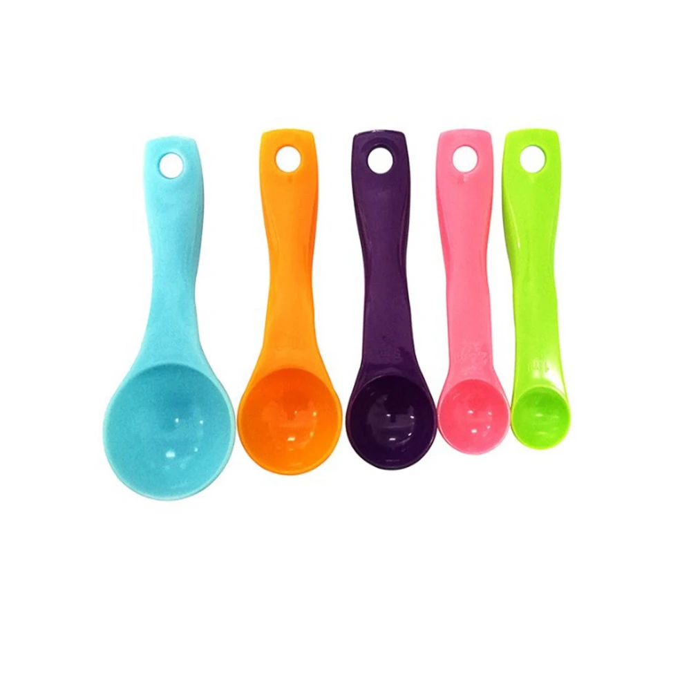 5Pcs/set Measuring Spoon White Plastic Teaspoon Tablespoon 2021 Kitchen M0A6