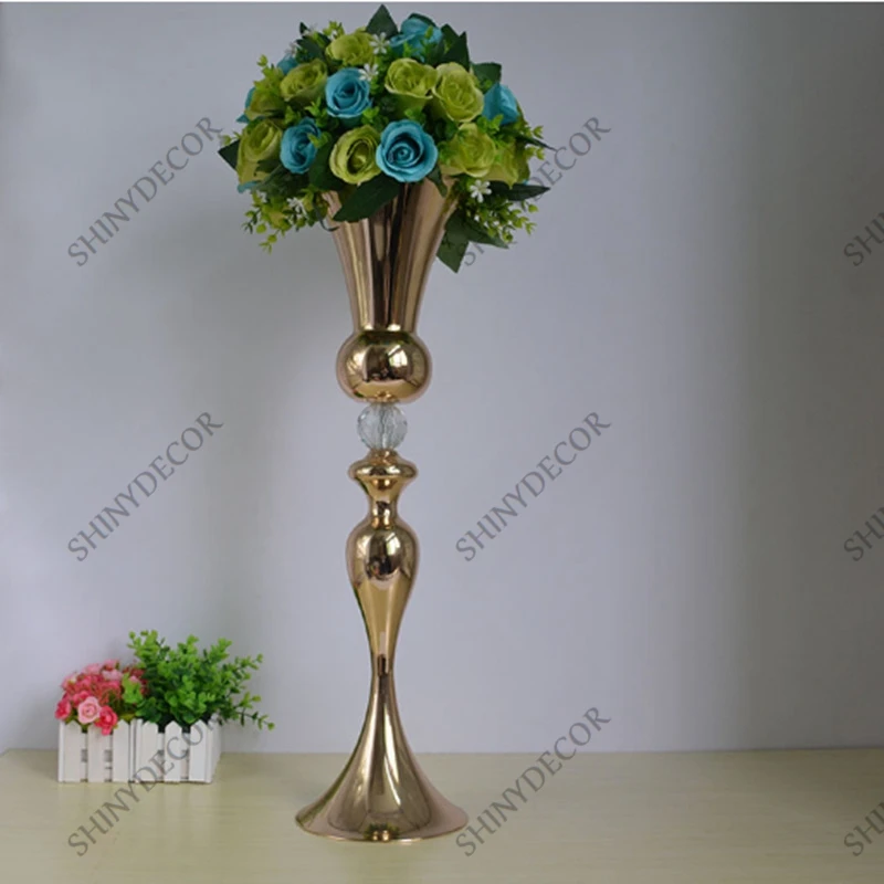 Shj012 Gold Iron Flower Stand Popular Wedding Party Events Table
