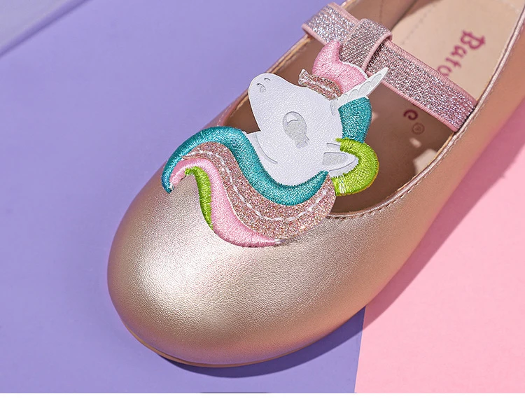 Hot Selling Round Toe unicorn Flat Casual Shoes Children Sandals