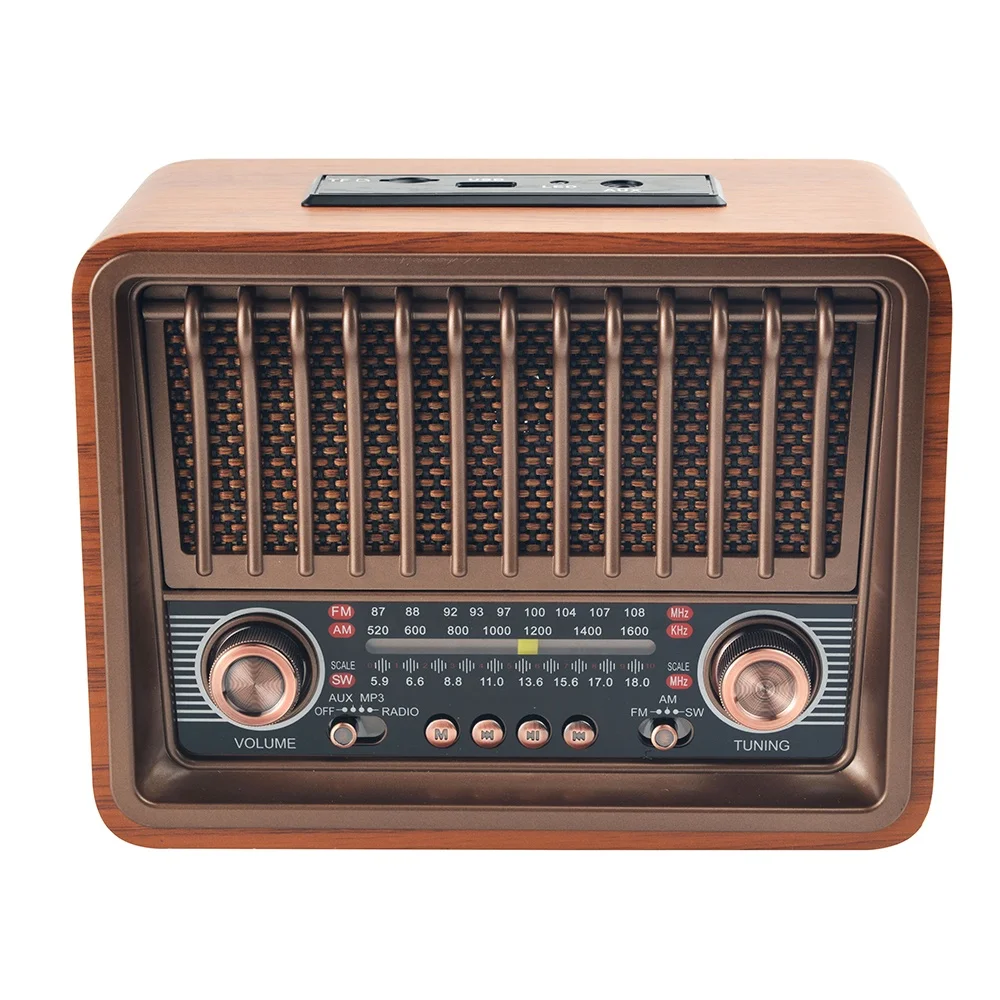 RADIO PORTATILE RICARICABILE STILE VINTAGE RETRò CON BLUETOOTH