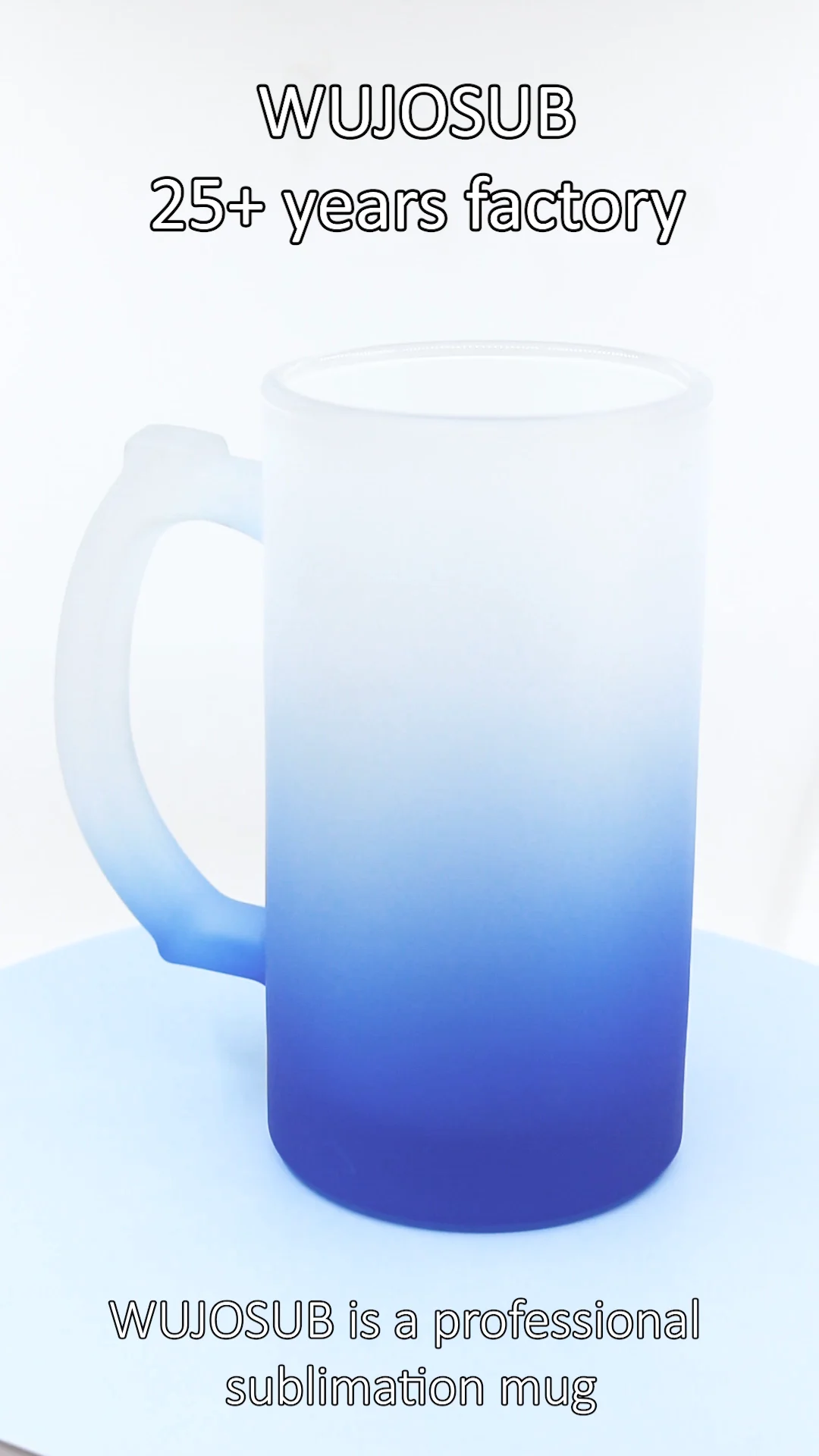 Wujosub Glass Beer Mugs For Sublimation 16oz Sublimation Frosted Glass