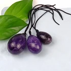 Pearl Gemstone Drilled Stone Crafted Purple Amethyst Yoni Egg Pearl Real Jade Egg Yoni Egg Set For Women