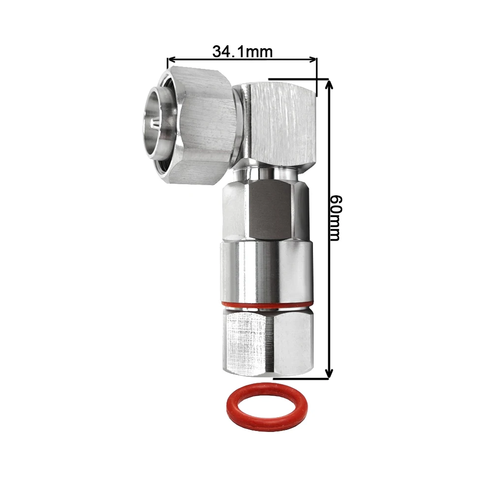 1/2 Cable with 4.3 10 Male Right Angle Connector MINI Din 90 Degree Type with 1P Brass Terminals for RF Applications