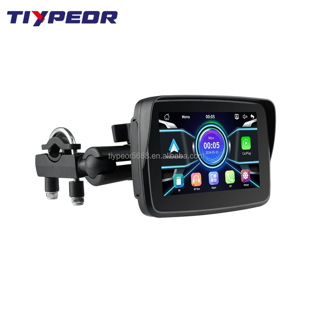 product tiypeor motorcycle navigation wireless carplay android auto screen mirroring display portable motorcycle monitor dvr-4