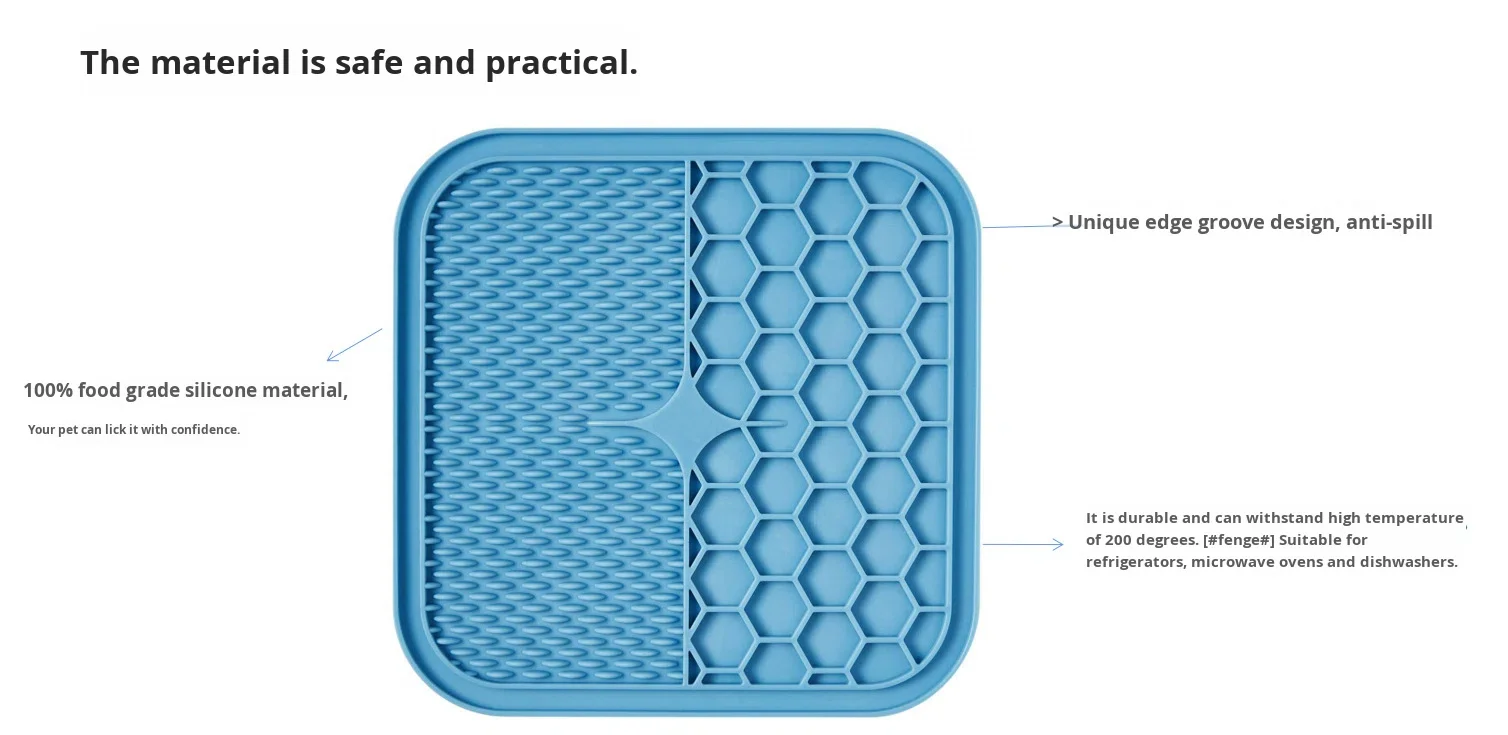 Hot Sale Blue Pawprint Silicone Slow Food Mats Pet Dog Lick Bath Mat with Peanut Butter Pet Bowls & Feeders for Cats factory