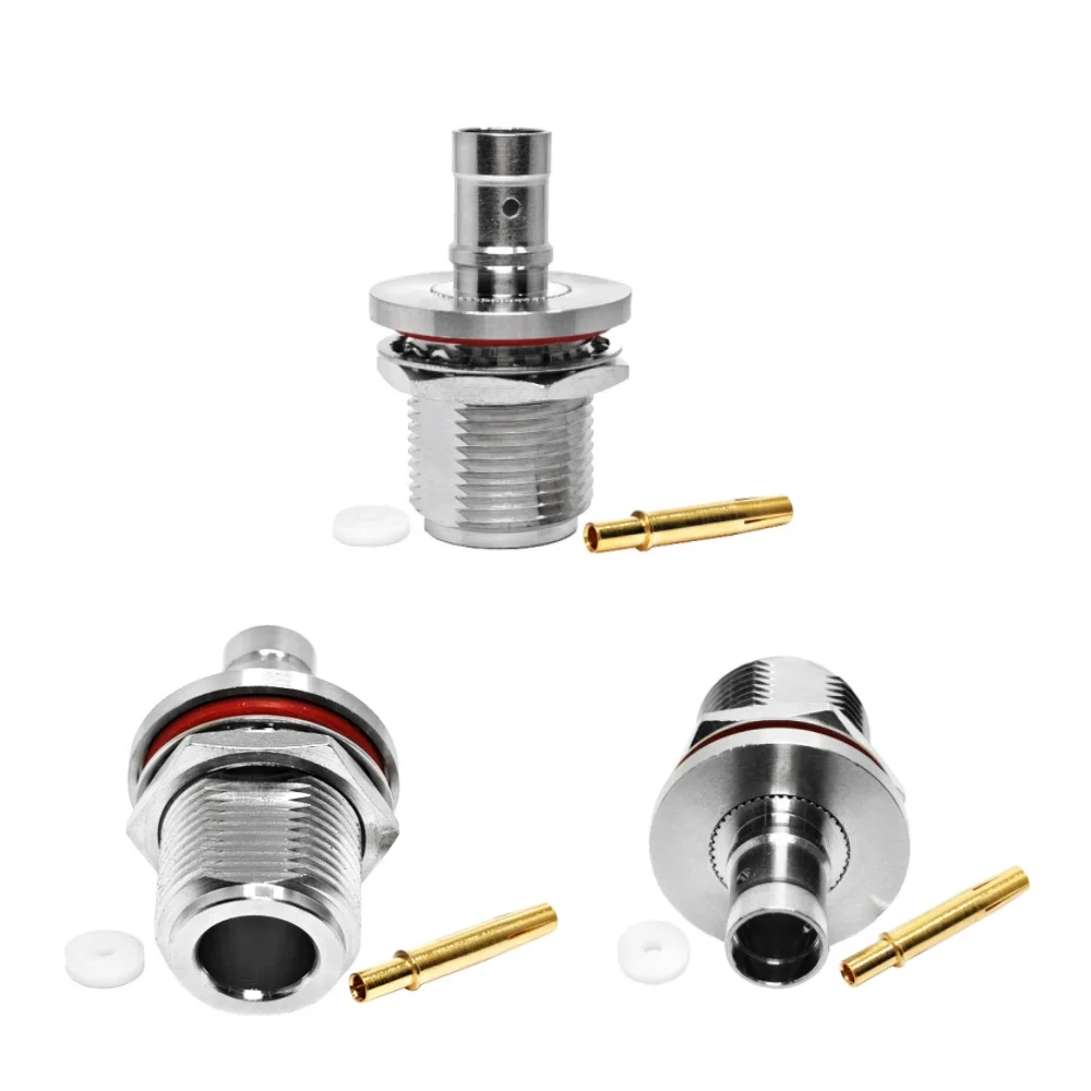 50ohm RF Coaxial Connector Bulkhead with N Type Female Jack Waterproof for RG401 250 Coaxial Cable
