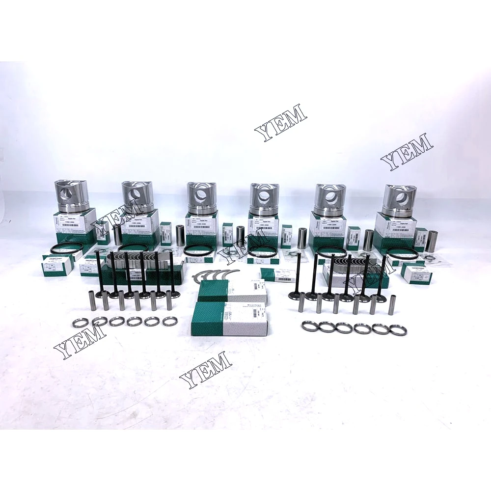 P222lE Rebuild Kit With Cylinder Piston Rings Valve Bearings for Doosan Skid Steer Loader Engine