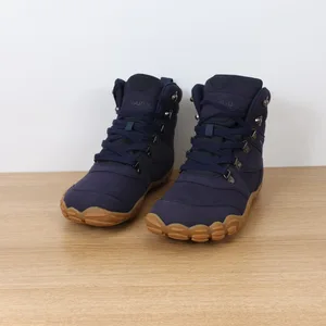 Mid-High Top Men Women's Snow Boots Waterproof Warm -10 ° 4E Wide-LAST Full Leather Hiking Shoes in Couple Style for Winter