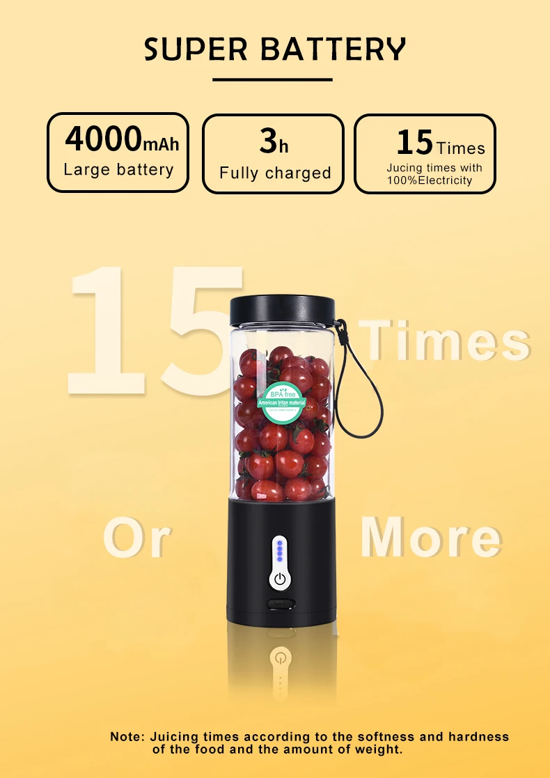 Portable Electric Juicer Blender Usb Rechargeable Smoothie Mixer_voghion.com