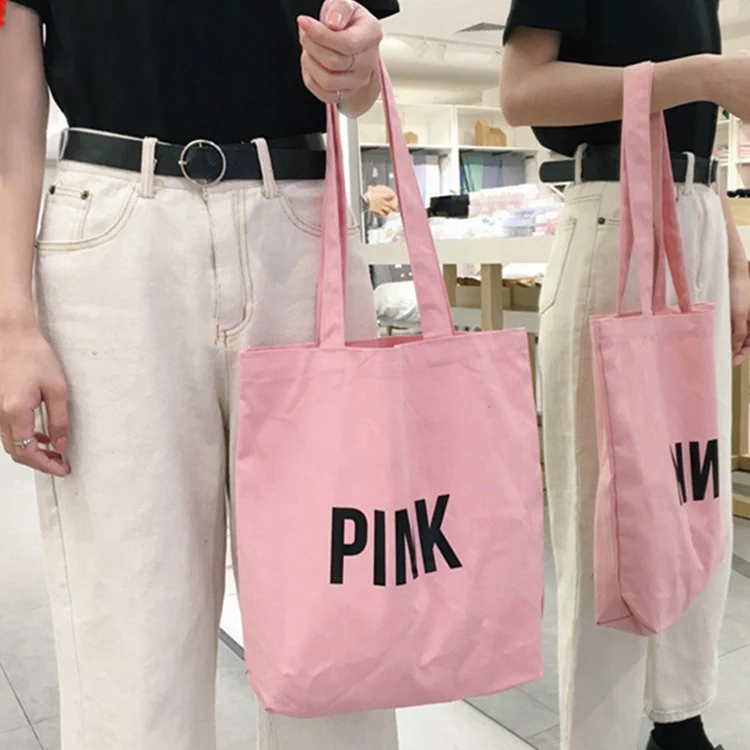Women Tote Bag Capacity Bulk Tote Bags Customized Folding Large Cotton Shopping Canvas Cotton Cloth Shoulder Shopping Bags supplier