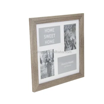 original new fashion MDF square shape with white card board 4x6 wooden multi photo frame with standing holder