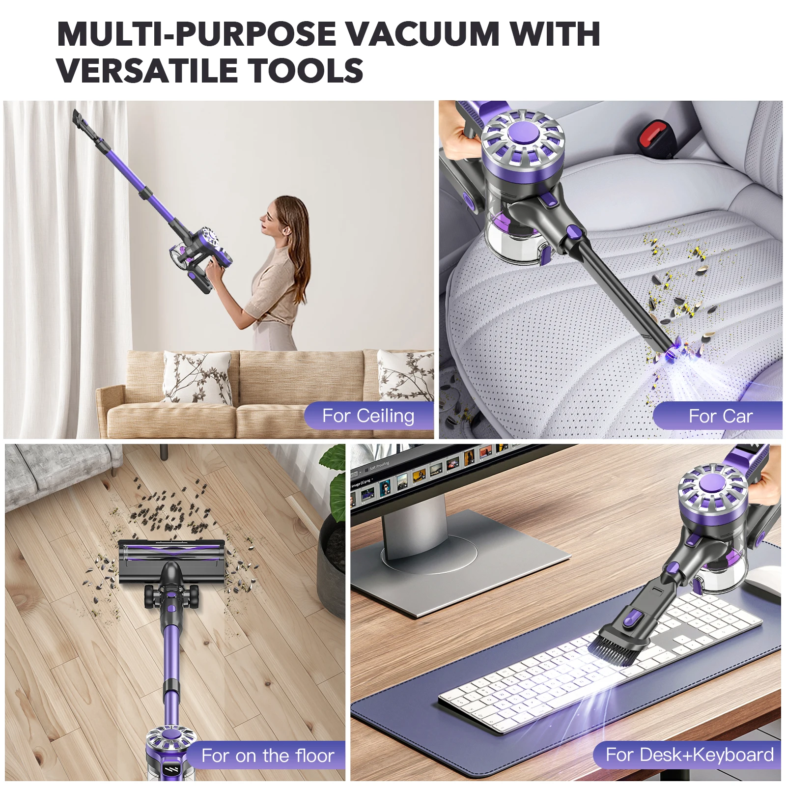Teendow Portable Duster Wireless Vacuum Cleaner Multifunctional Handheld Compressor Mattress Vacuum Cleaner
