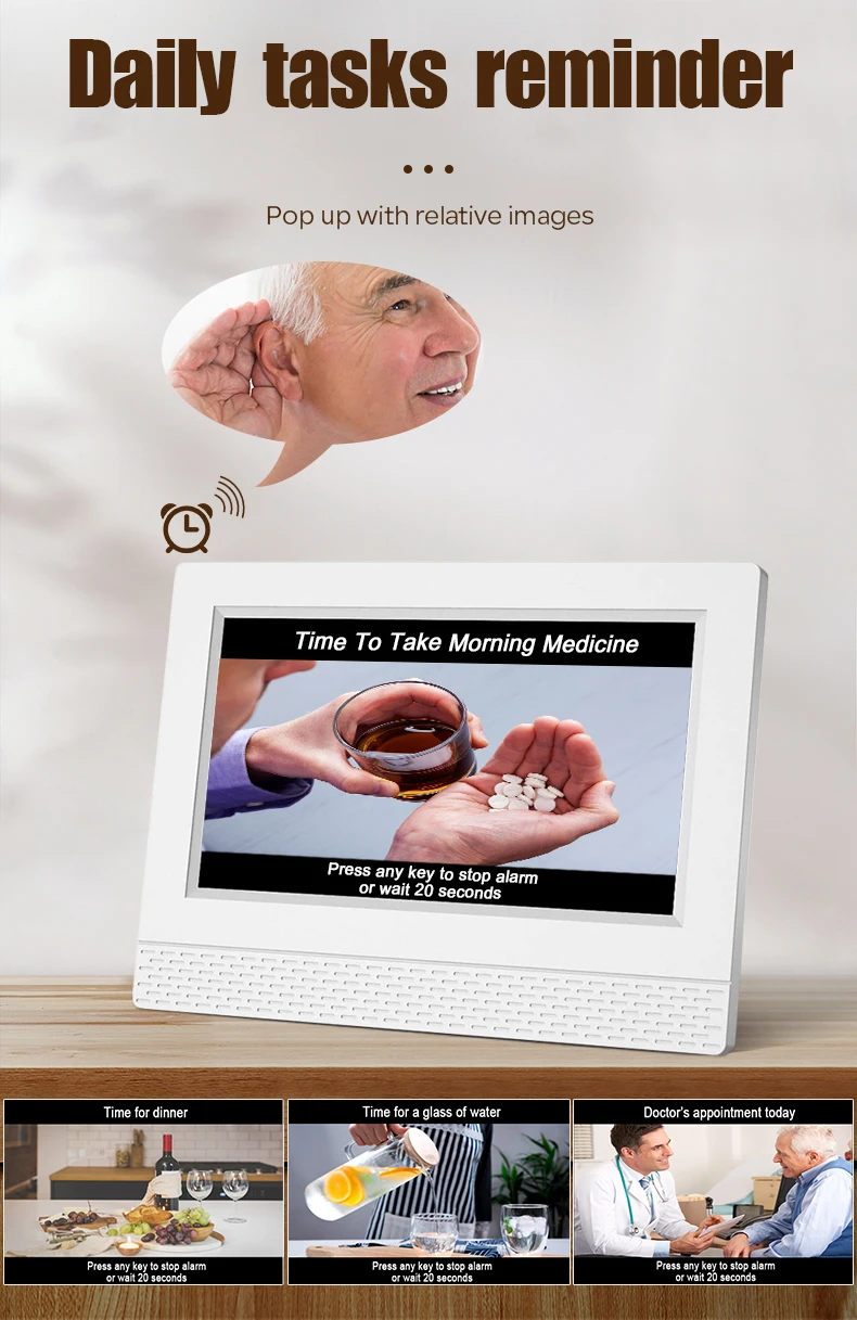 Digital Day Clock 7 Inch Led Display Time 21 Sets Of Alarm Dementia