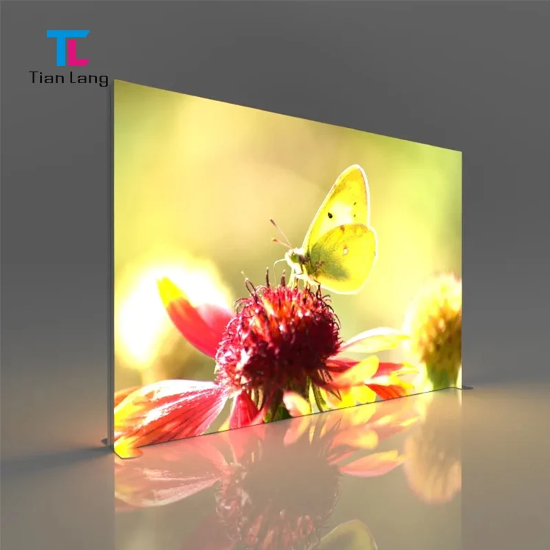 TianLang OEM kohandatud trükistatud näituse reklaamne LED valgustusväljak ühest küljest, lattu paigutatav displaai tippseljana SEG valgustik
