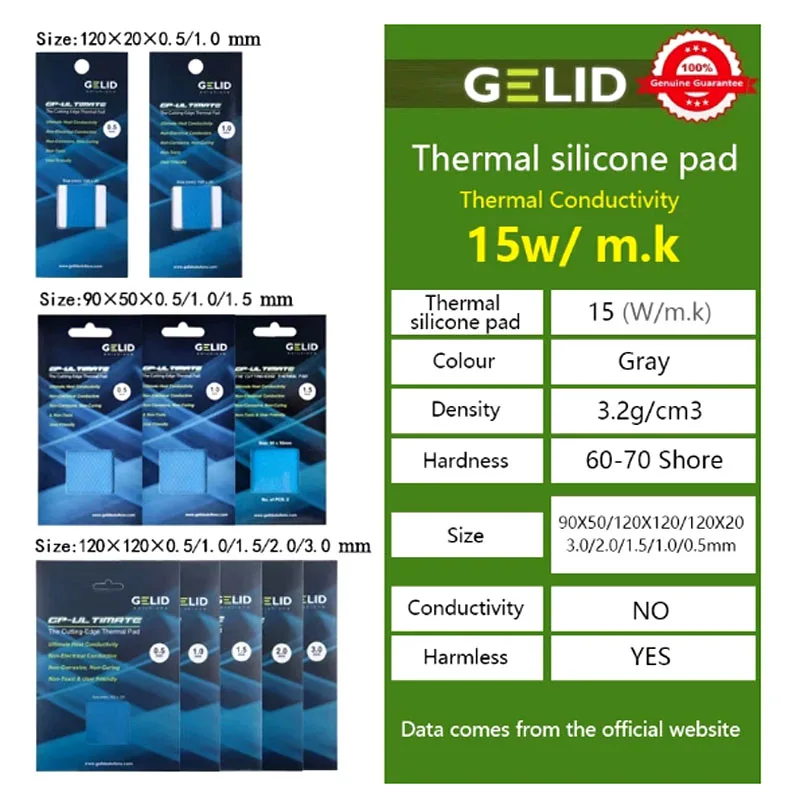 Pad Thermique Ultra Haute Performance 12W/mk 60*50*0.5mm - Cooling