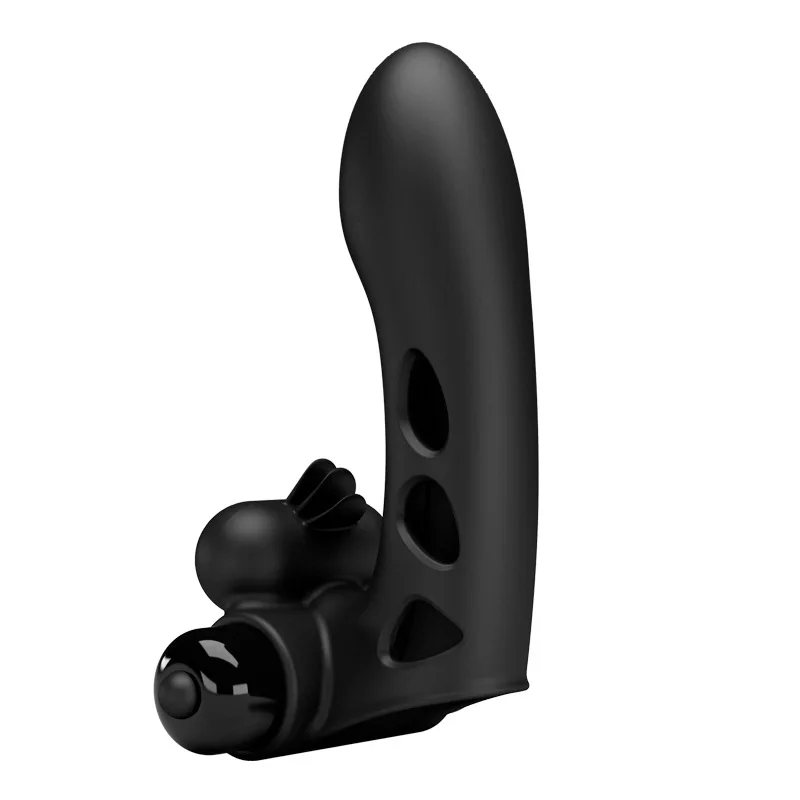 Close-up of medical-grade silicone finger vibrator texture