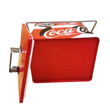 ホイール付きメタルブリキクーラーアイスチェストヴィンテージ