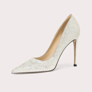 Sparkly Pointed Toe Stiletto Pumps Women's Shiny High Heel Shoes Ideal for Elegant