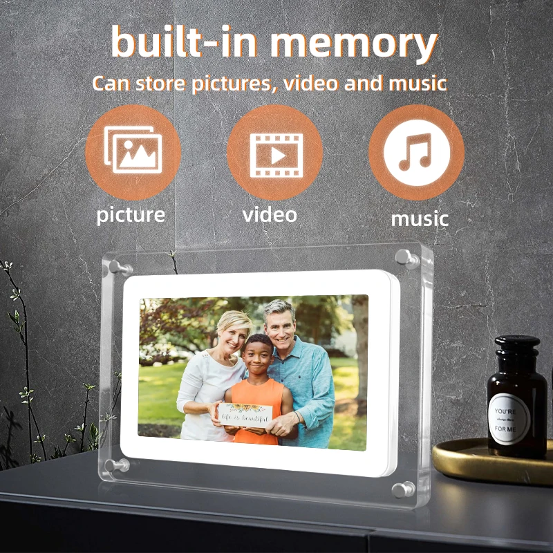 7 Inch Digital Photo Frame - Acrylic, MP3, Video Playback
