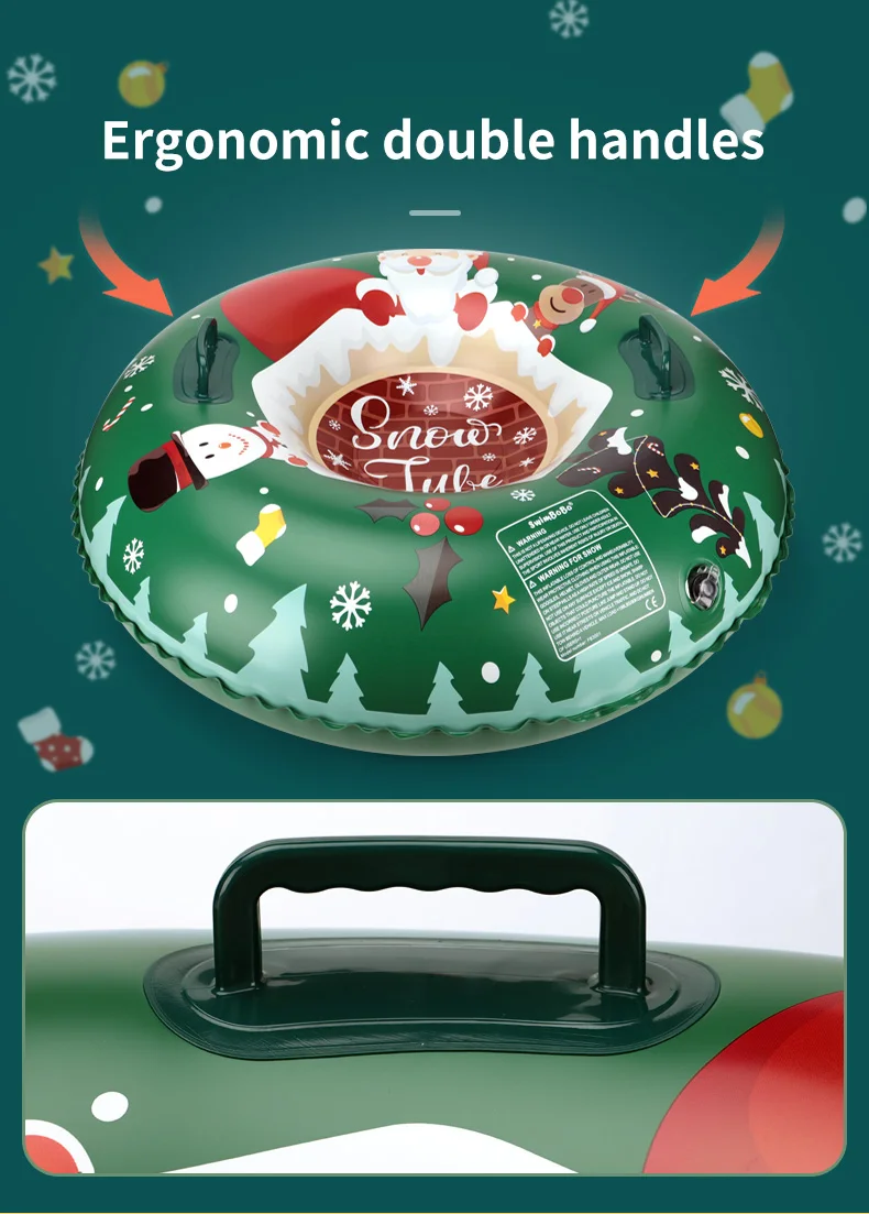 Swimbobo comfort Take Firm Grip Christmas Money Adult and Kids Inflatable Sports Ski Ring Float Snow Tube
