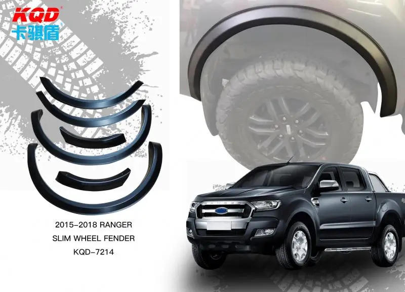Factory Custom Auto Accessories Slim Fender Flares Universal Wheel Arch Fender for ford Ranger XLS 2015~2018