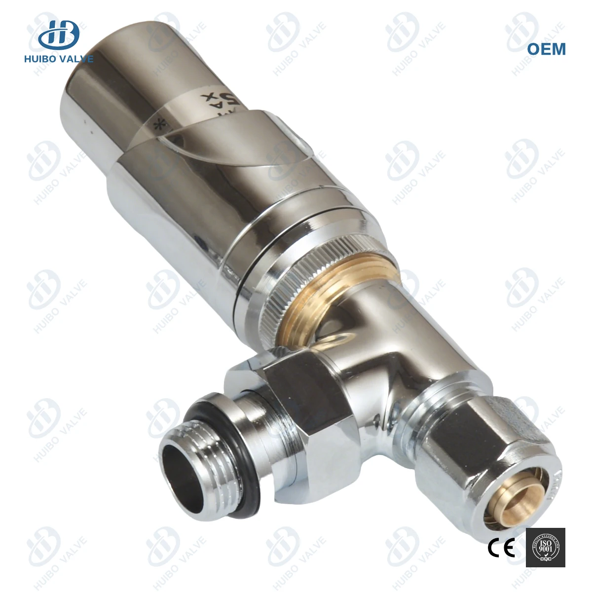Modern PEX Chrome Plated Thermostatic Radiator Valve Kit for Radiator Heating System