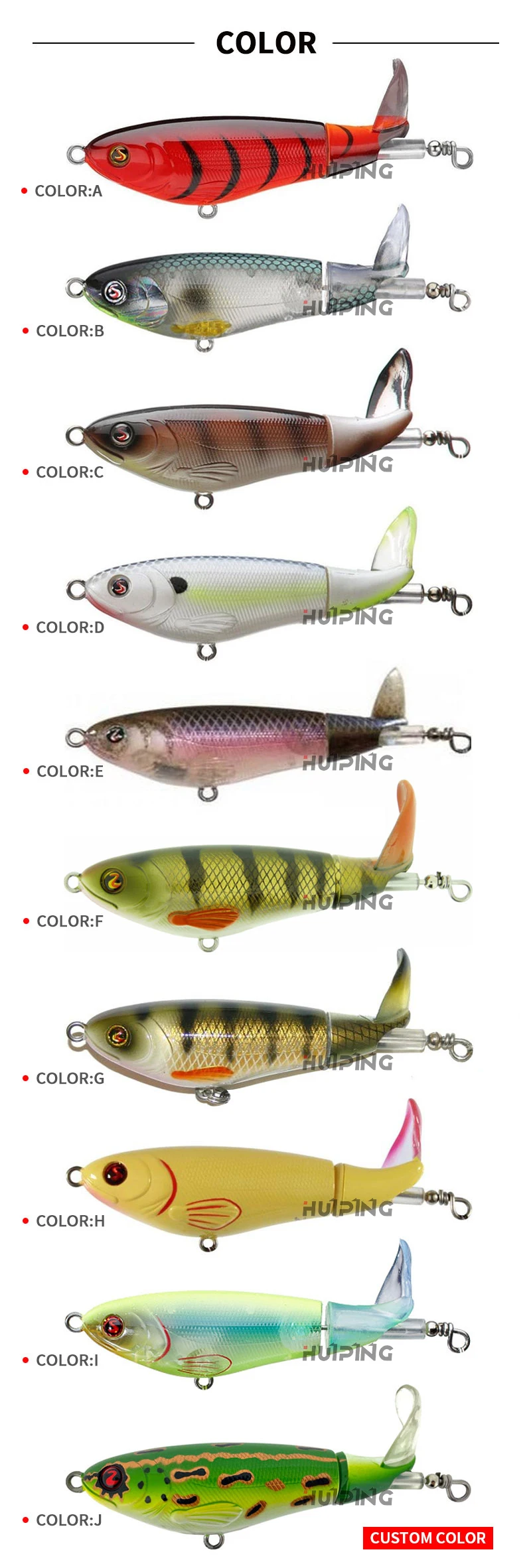 Rotating Tail Artificial Bait 90mm 15g Flexible Whopper Plopper Hard