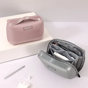 Customized Data Cable Storage Bag Multi-compartment Waterproof Travel Washable Cosmetic Bag Makeup Bag
