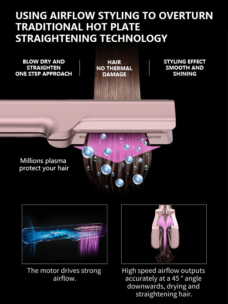 Electric Hair Styling Tool Set Straightener Curler Dryer with Ceramic Plate LED Display Flat Iron for Household Hotel Use factory